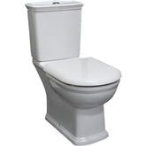 KENSINGTON White Close-Coupled Toilet Suite, P-Trap, S-Trap Or Ivory Close-Coupled Toilet Suite, S-Trap 240