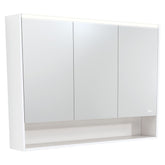 1200 LED Mirror Cabinet with Display Shelf, Gloss White, Satin White, Scandi Oak, Industrial, Satin Black