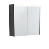 750 LED Mirror Cabinet with Gloss White Side Panels,Satin White Side Panels,Scandi Oak,IndustrialSatin, Black Side Panels