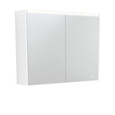 900 LED Mirror Cabinet with Gloss White Side Panels,Satin White Side Panels,Scandi Oak,Industrial,Satin Black Side Panels
