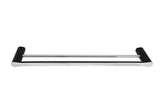 Manhattan Double Towel Rail 600mm Matte Black & Chrome, Gloss White & Chrome, 900mm Matte Black  & Chrome, 900mm 600mm Gloss White & ChromeGloss White & ChromeMatte Black & Chrome 600mm Gloss White & Chrome