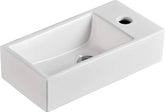 Quadro Mini Wall Hung Basin (Left or Right tap hole) 400x200x105mm
