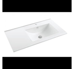 MILAN Fingerpull 900 Offset Vanity on Kickboard, Right Basin And Left Basin In Matte White, Matte Black And Gloss White MILAN Fingerpull 900 Offset Vanity on Kickboard, Right Basin And Left Basin In Matte White, Matte Black And Gloss White