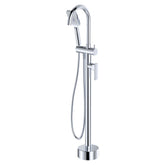 MANO Floor Mounted Bath Mixer With Hand Shower, Chrome, Matte Black, Brushed Nickel, Gun Metal, Urban Brass