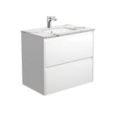 HEBREW Calacatta Undermount Amato 750 Matte White Vanity, Wall-Hung