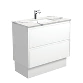 Calacatta Undermount Amato 900 Matte White Vanity on Kick