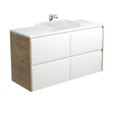 HEBREW Semi-Inset, Crystal Amato 1200 Vanity, Wall Hung