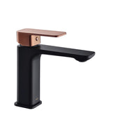 SETU BASIN MIXER IN MATTE BLACK AND ROSE GOLD