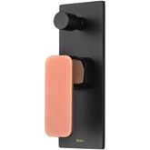 SETU WALL MIXER WITH DIVERTER IN MATTE BLACK AND ROSE GOILD