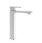 SETU HIGH RISE BASIN MIXER IN WHITE AND CHROME