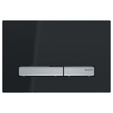 GEBERIT Sigma 50 White & Chrome Rectangular Button Flush Plate,in, Black & Chrome
