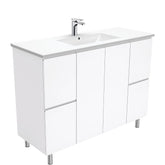 MILAN Fingerpull Gloss White 1200 Vanity on Legs