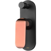 SWEET WALL MIXER WITH DIVERTER IN MATTE BLACK AND ROSE GOLD