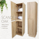 Ledge Scandi Oak Tallboy in Wall-Hung and Kickboard