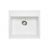 Dio 560 x 510 x 200mm Carysil Concrete Grey Single Bowl Granite Top/Flush/Under Mount Kitchen/Laundry Sink