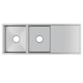 Pollo 1160x460x230mm 1.2mm Handmade Top/Undermount Double Bowls Kitchen Sink