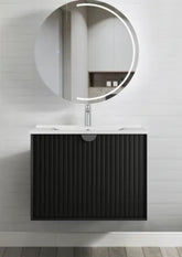MARLO Matte Black Wall Hung Vanity In 750X460X550mm With Ceramic Top or Stone Top