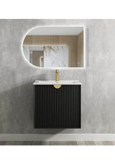 MALVERN Matte Black Wall Hung or Floorstanding Vanity In 600X460X550mm With Ceramic Top or Stone Top