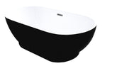 AQUA Gloss Black & White Freestanding Bathtub 1700mm