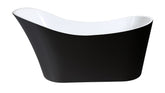 EVEN Gloss Black & Gloss White Freestanding Bathtub 1700mm