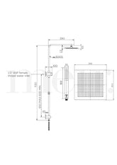 Meir SQUARE Combination Shower Rail