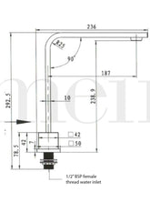 Meir SQUARE High-Rise Swivel Hob Spout