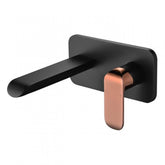 SWEET WALL BASIN MIXER IN MATTE BLACK AND ROSE GOLD