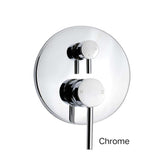 CENTRO Round Wall Mixer Tap with Diverter Chrome, Matte Black, Brushed Gold, Brushed Nickel & Gunmetal Grey