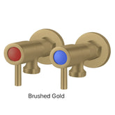 CENTRO Round Brass Washing Machine Taps Set In Chrome, Matte Black , Brushed Gold & Gunmetal Grey