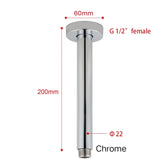 CENTRO Round Ceiling Shower Arm 200mm Or 400mm In Chrome, Matte Black, Brushed Gold, Brushed Nickel & Gunmetal Grey