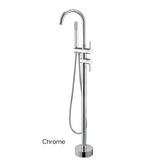 CENTRO Round Freestanding Bath Mixer With Hand held Shower In Chrome, Matte Black, Brushed Gold, Brushed Nickel & Gunmetal Grey