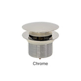 DOME Pull-Out/Pop-Up 40mm Bath Waste with Overflow Or No Over Flow In Chrome, Gloss White, Matte White & Matte Black