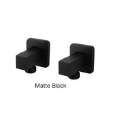 ZAVALLO Square Brass Washing Machine Taps Set In Chrome & Matte Black