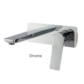 KUSHY Square Wall Mixer with Spout In Chrome, Matte Black, Brushed Nickel & Brushed Gunmetal Grey