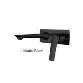 RUBY Bathtub/Basin Wall Mixer With Spout In Chrome Or Matte Black