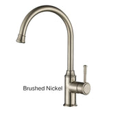 PELLIER Goose Neck Kitchen Mixer In Chrome, Matte Black, Brushed Bronze Or Brushed Nickel