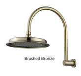 PELLIER Shower Arm With Shower Head In Chrome, Matte Black, Brushed Bronze Or Brushed Nickel