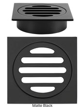 Meir SQUARE Floor Grate Shower Drain 80mm Outlet In Chrome - Matte Black - Tiger Bronze - Champagne - Brushed Nickel