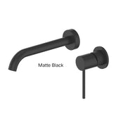 TEXTURA Wall Basin Mixer In Matte Black - Brushed Brass - Brushed Stainless - Gunmetal