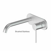 GISELE Wall Basin Mixer W/Plate In Chrome - Matte Black - Brushed Brass - Brushed Stainless - Gunmetal-Brushed Stainless