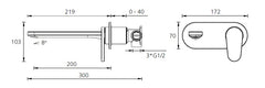 LONDON Chrome Wall Mixer Set