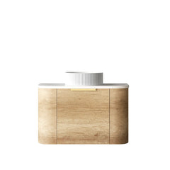 BONDI 750MM NATURAL OAK WALL HUNG CURVE VANITY