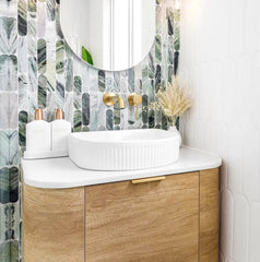 BONDI 750MM NATURAL OAK WALL HUNG CURVE VANITY
