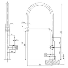 Phoenix VIDO Flexible Hose Sink Mixer In Chrome - Matte Black - Brushed Nickel