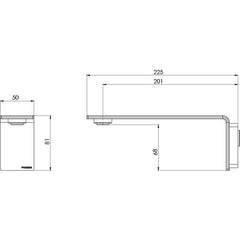 Phoenix AXIA Wall Basin / Bath Outlet 200mm In Chrome - Matte Black - Brushed Nickel