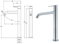 Rio Tall Basin Mixer,Brushed Nickel,Gun Metal,Matte Black,Urban Brass