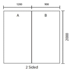 Standard Shower Wall 1200x900x2000White 2-sided