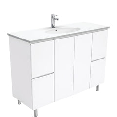 MARY Fingerpull Gloss White 1200 Wall-Hung/Kickboard/On Legs Vanity
