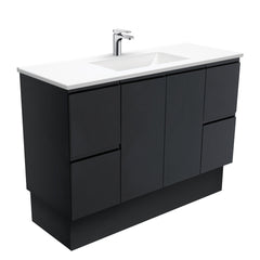 GREEK Fingerpull Matte Black 1200 Wall-Hung/Kickboard/On Legs Vanity