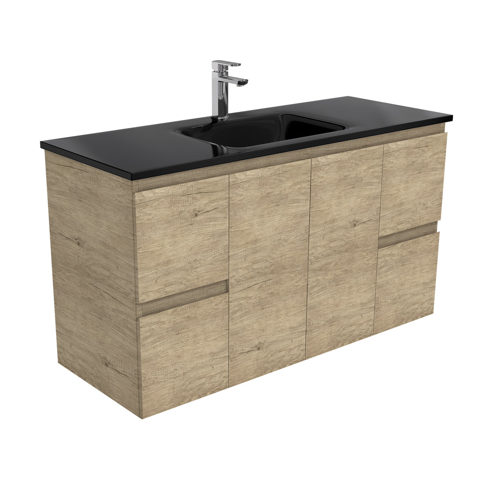CUBA Black 1200 + Edge Scandi Oak Wall-Hung/Kickboard